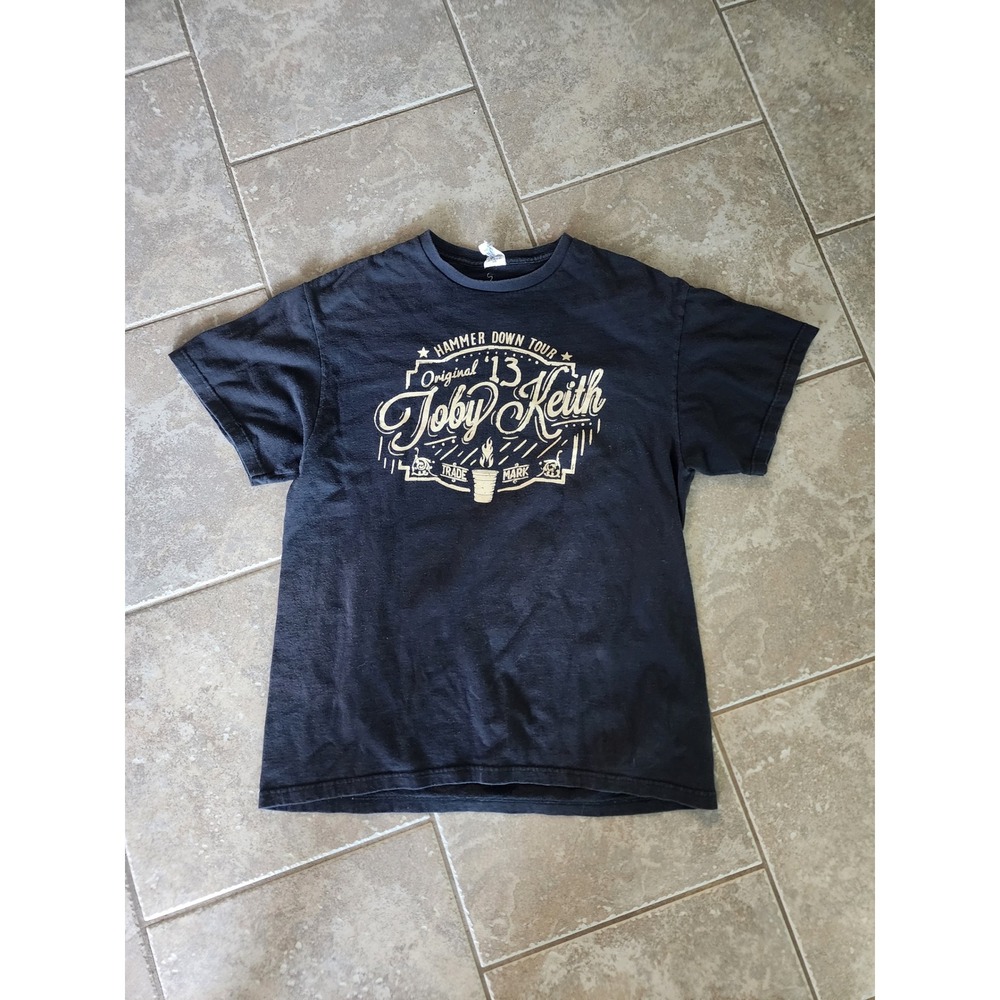 Toby Keith Hammer Down Tour 2013 T Shirt Black Mens Large Concert Graphic Tee